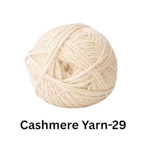 Image of VCR Off White Cashmere Knitting Yarn, 100 Grams Hank, 265 Meters Length, Acrylic 75% and Nylon 25%, Soft Crosia Thread for Crochet and Knitting, Suitable for Sweaters, Pullovers and Jackets