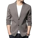 Womleys Mens Notched Lapel Cotton Cardigan Sweater Two Button Closure Knitwear (Taupe, Medium)
