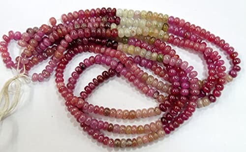 LKBEADS Naturalny kamień szlachetny Multi Sapphire gładkie okrągłe koraliki kompletny sznur 40 cm 4 mm