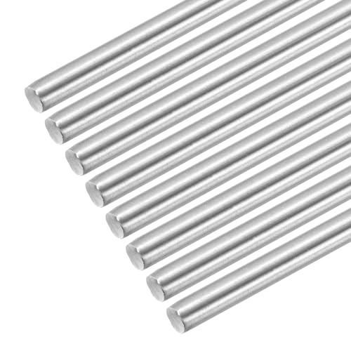 QUARKZMAN 304 Edelstahl Rundstäbe 5mm x 400mm Volle Schaftstäbe Für DIY Basteln Modellauto Hubschrauber Flugzeug Packung Mit 8 Stück