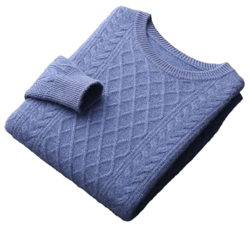 Men's Winter O-Neck Thickened Wool Sweater Loose Large Size Casual Knitted Pullover Long Sleeve Strong Heat Retention