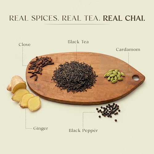 Image of Ginger Masala Chai Black Tea Loose Leaf 100gm /3.5oz, Makes Upto 50 Servings | Pure & Natural Ingredients, Aromatic Blend, Antioxidant Rich, Refreshing Taste, Easy Brew, Ideal for Anytime of the Day