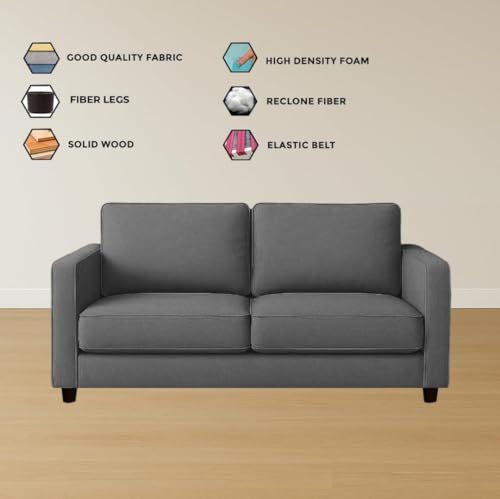 Image of The MM Furniture store Premium Fabric Sofa - Ash (2 Seater)