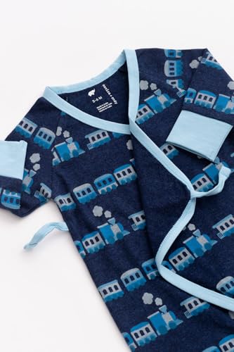 Image of monica + andy Kimono Tie Long Sleeve One Piece, 100% Organic Baby Clothes for Girls & Boys, Preemie, Newborn & Infant