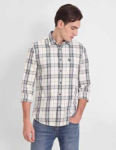 Image of U.S. Polo ASSN. Men's Cotton Regular Fit Tartan Check Twill Casual Shirt