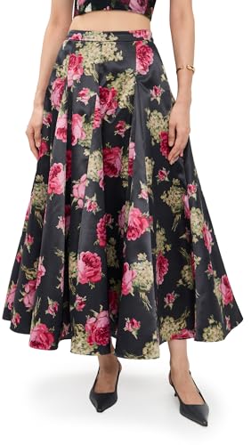 Cinq à Sept Women's Baroque Roses Hilda Skirt, Obsidian Multi, 4