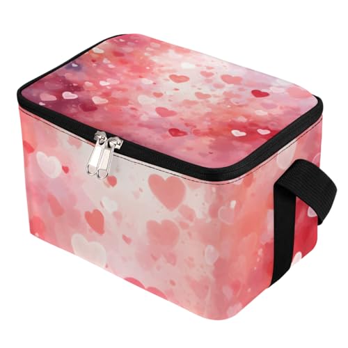 GzLeyigou Lunch Bags for Women Men 9 Cans,Valentine's Day Decor Hot & Cold Food Delivery Bag Insulated Grocery Bag Insulated Lunch Box Cooler Bag for Office Work Picnic Beach