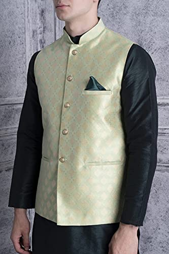 Image of Uri and MacKenzie Men's Silk Blend Kurta Pajama with Designer Ethnic Nehru Jacket /Modi Jacket