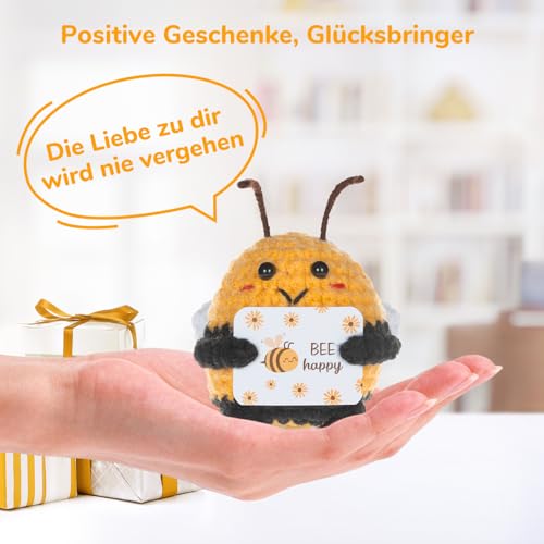 WenmthG Pocket Hug Biene Glücksbringer Geschenke, Glück Biene Positive Geschenke, Positive Kartoffel Deutsch Ersatz - 1 St