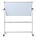 VIZ-PRO Double-Sided Magnetic Mobile Whiteboard, 72 x 48 Inches, Rolling Dry Erase Board Easel Stand on Wheels with Aluminium Frame for School Office Home 6' x 4'
