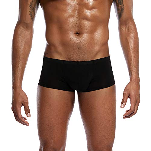 Hunpta@ Underwear, Herren Männer Einfarbig Unterwäsche Boxer Briefs Shorts Beutel Ultradünne Unterhose (L, Z-Schwarz)