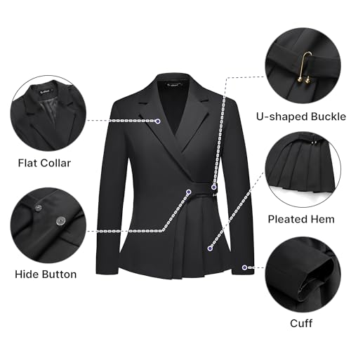 Women's Pants Suit Solid Jacket 2 Piece Set Irregular Blazer Suit Business Casual2