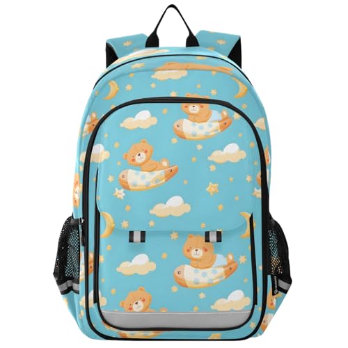 Sac à dos d'école Ours dans le ciel pour garçons et filles