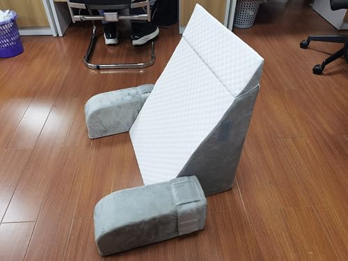 Azamia 読書用クッション 背もたれ枕 (ホワイトグレー)