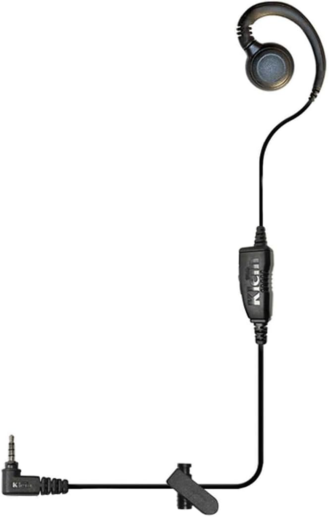 Klein Electronics Curl 1-Wire PTT Earpiece for Sonim XP3 Phones, Swivels for Left or Right Ear, in-Line PTT Button, & Noise Reducing Microphone, 3.5mm Earpiece for Sonim Phone