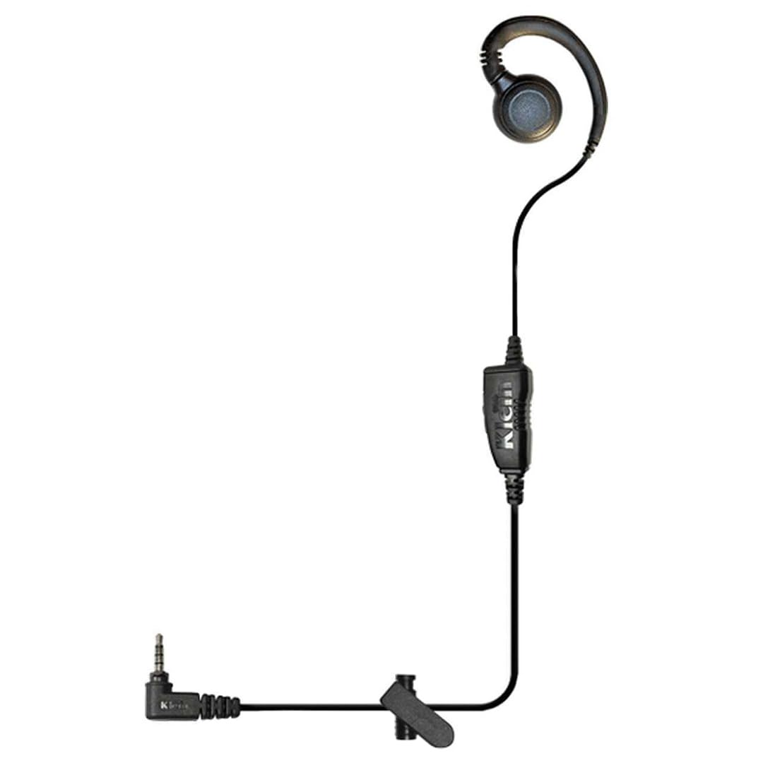 Klein Electronics Curl 1-Wire PTT Earpiece for Sonim XP3 Phones, Swivels for Left or Right Ear, in-Line PTT Button, & Noise Reducing Microphone, 3.5mm