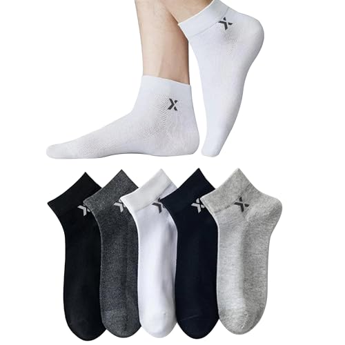 Image of BRIGHT Socks Pack of 5 | Solid Cotton Ankle Length Socks for Men and Women | Multicolor Free Size Stretchable Fit | Anti-Odour and Anti-Bacterial Soft Breathable Wears for Office, Gym, Running