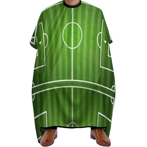Cape de barbier terrain de football vert avec encolure réglable
