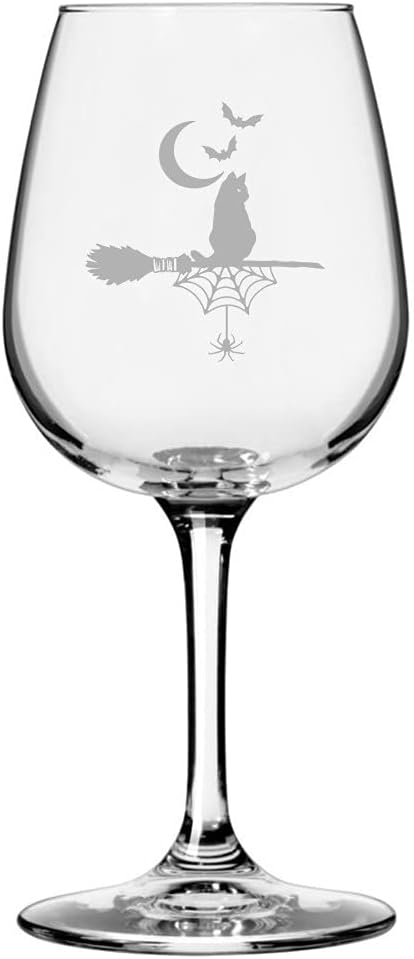 Perfectly Wicked Happy Halloween Etched 12.75oz All Purpose Wine Glass