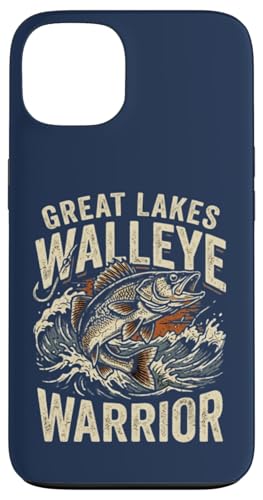 Great Lakes Walleye Warrior Vintage Fishing Angler Lake Fish �X�}�z�P�[�X iPhone 13 �p