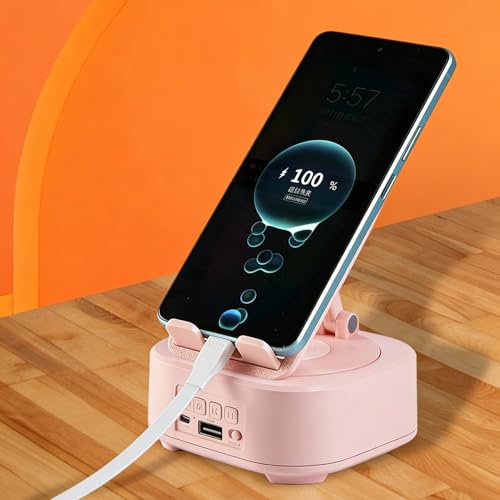 Soporte de teléfono altavoz ajustable con luz ambiental de escritorio 3