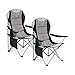 IWMH Campingstuhl, Klappstuhl 2er Set, Strandstuhl, mit Aufbewahrungstasche und Getränkehalter, für Outdoor, Garten, Meeresstrand, bis 120kg Belastbar,Dark Grey
