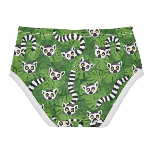 Joisal Cartoon Lemur Leaves Green Toddler Underwear Floral 2t Cotton Little Girl Panties Personalized Briefs Undies Kids2