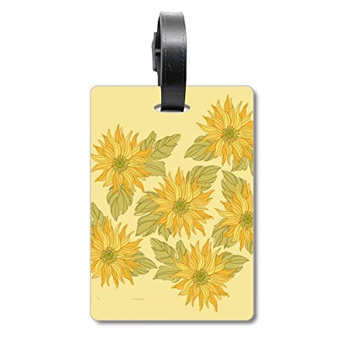 Étiquette d'identification tournesol peinte à la main, accessoire sac à dos voyage