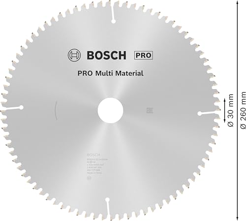Bosch 1x PRO Multi Material Kreissägeblatt für Kabel-Kapp‑ und Gehrungssägen (für Aluminium, Kunststoff, Ø mm, Professional Zubehör Kapp- und Gehrungskreissäge)