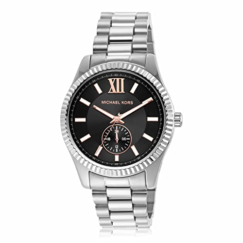 Image of Michael Kors Lexington Chronograph Stainless Steel Watch, Stainless Multifunction, One Size, MK8946 - Lexington Multifunction Stainless Steel Bracelet Watch