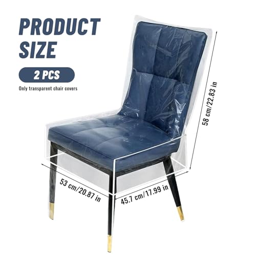 Housse de chaise en plastique transparent lot de 2 étanches