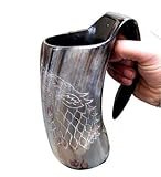  Asmara náutico Juego de Tronos Stark Sigil Wolf Viking-Beer Horn, taza, cerveza, vino Mead Ale A
