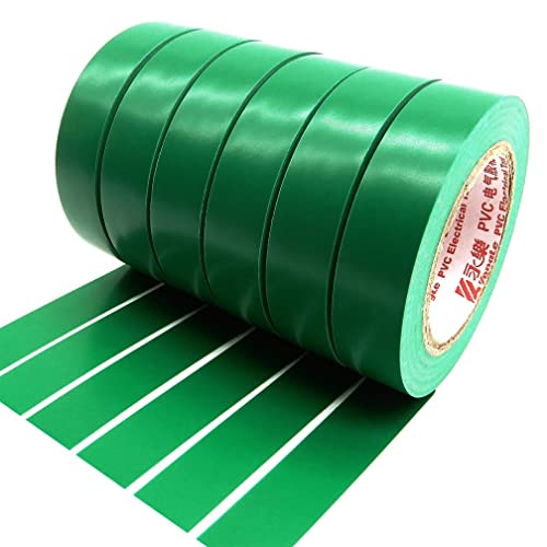 Image of Maveek Electrical Insulation Tape, PVC Vinyl Electrical Tapes with Rubber Based Adhesive, Heat Resistant, Flame Retardant, Waterproof(6 Rolls,Green)