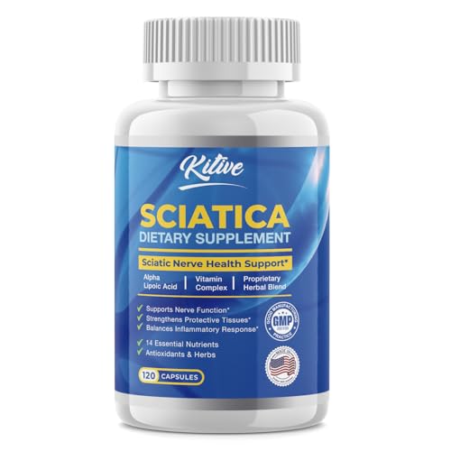 Sciatic Nerve Relief: Advanced Support Supplement for Sciatica – Potent Alpha Lipoic Acid & Turmeric & Herbal Relief Ingredients – Made in USA, 120 Capsules (120 Easy-to-Swallow Capsules, Flavorless)