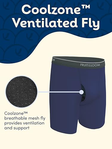 Fruit of the Loom Men's Coolzone Boxer Briefs, Moisture Wicking & Breathable, Assorted Color Multipacks - Image 4