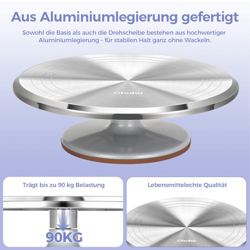 Foto von Ohuhu Tortenplatte Drehbar 30 cm, Aluminiumlegierung für Tortendekoration