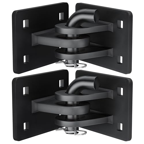 Stationary Edge Floating Dock Connector Hinge Kit with 4x4 Corner Bracket, Black Heavy-Duty Boat Dock Hinges Hardware Brackets, Metal Antirust Coating T Style Backer Plate Dock Brackets Hardware