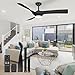 Produktbild Litake Deckenventilatoren Mit Beleuchtung, 132 Cm 3CCT LED Dimmbar 6 Geschwindigkeiten Mit Fernbedienung Dc Umkehrbarer Moderner GeräUschloser Deckenventilator für Schlafzimmer, Bauernhaus
