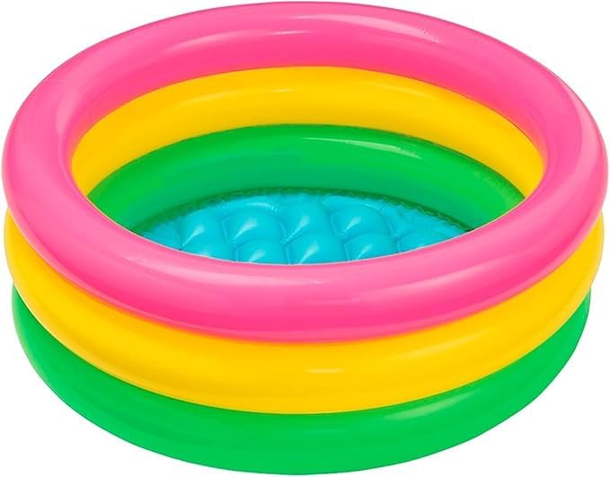 Piscine gonflable enfant ronde pataugeoire trois anneaux deep dive