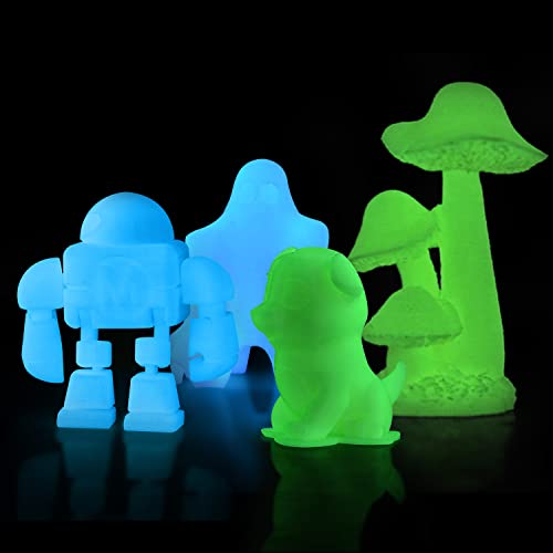 Image of iSANMATE 3D Printer Filament, PLA Filament Glow in The Dark Green and Blue, 1.75mm Dimensional Accuracy + /- 0.03 mm, 2kg Spool