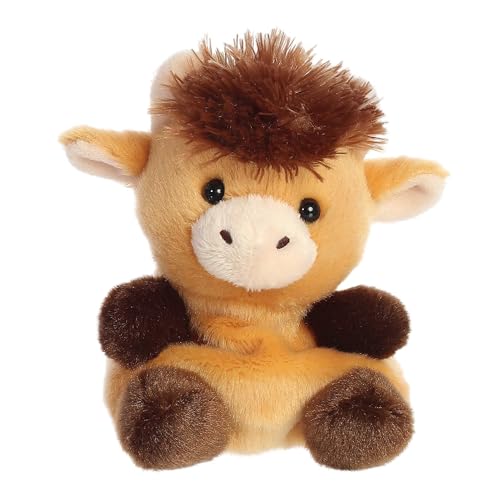 Aurora® Adorable Palm Pals™ Hubert Highland Cow™ Stuffed Animal - Pocket-Sized Play - Collectable Fun - Brown 5 Inches