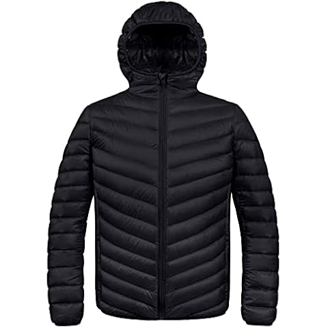 ZSHOW Men's Hooded Puffer Jacket Ultra Light Windproof Winter Coat Warm Snow Jacket(Black,XL) Cover