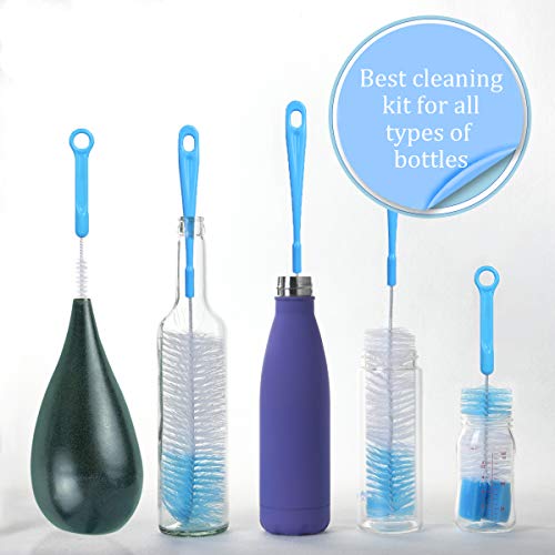 Vicloon Flaschenbürste, 11 Stück Reinigungsbürste, Bottle Brush Set, Long Handle Stainless Steel Bottle Cleaner Brush zum Waschen von schmalen Hälsen, Glas, Hydroflaschen