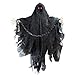 JOYIN 36" Animated Hanging Grim Reaper, Faceless Ghost in Black Horror Robe for Best Halloween Hanging Decorations