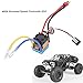 Drfeify 480A Brushed Speed Controller ESC, 480A RC ESC with Cooling Fan Waterproofing ESC for 1/10 RC Car and Boat