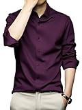CVC Mens Satin Regular Fit Formal Shirt. Wine-XL