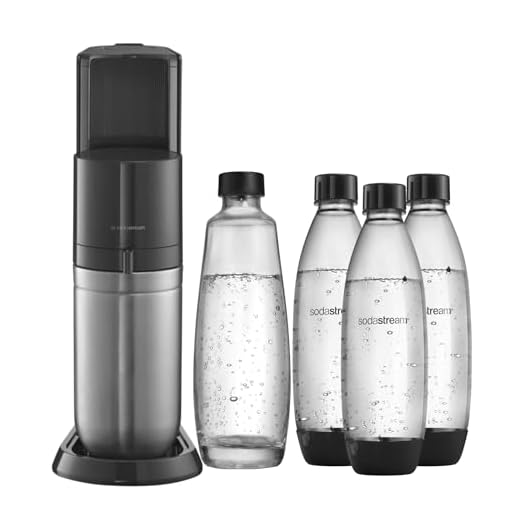 SodaStream Wassersprudler DUO Umsteiger ohne CO2-Zylinder, 1x 1L Glasflasche und 3x 1L spülmaschinenfeste Kunststoff-Flasche, Höhe: 44cm, Farbe: Titan