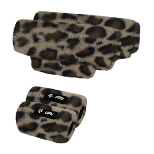 SPRING SEAON - SPRING SEAON Crutches Padding Universal Crutch Pads for Armpits and Hand Grips Pads for Crutches Underarm Crutch Cushions Fluffy Crutch Covers Machine Washable Crutches Padding for Armpits (Khaki Leopard Print)