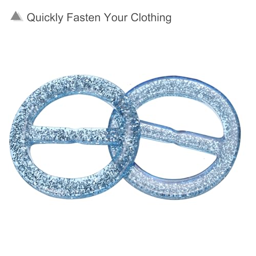 Image of uxcell Plastic Tee Shirt Clips, Round Bling Resin Scarf Ring Buckle, Fashion Tie Circle Clip
