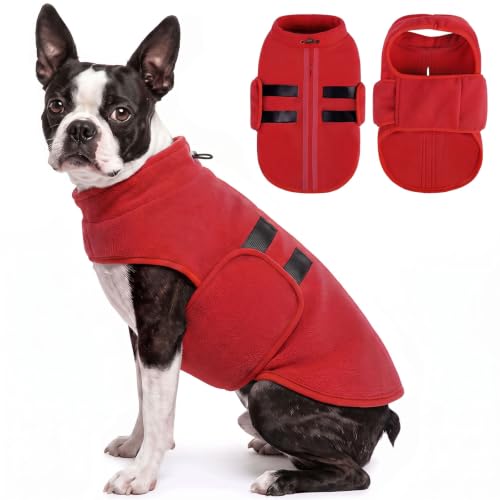 Image of Queenmore Large Dog Sweater,Fleece French Bulldog Sweater with Leash Hole
